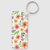 Blume für Aquarellfarben, blau, rosa, Muster-69677 Schlüsselanhänger (Rückseite)