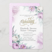 Blume für Aquarellfarben Einladung (Vorne/Hinten)