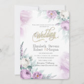 Blume für Aquarellfarben Einladung (Vorderseite)