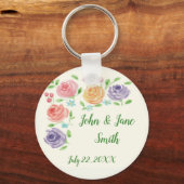 Blume für Aquarellfarben Gastgeschenk Hochzeit Sch Schlüsselanhänger (Vorderseite)