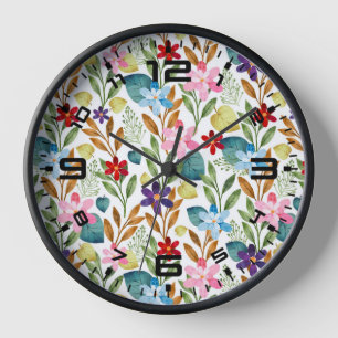 Blume für Aquarellfarben Muster-67666 Uhr