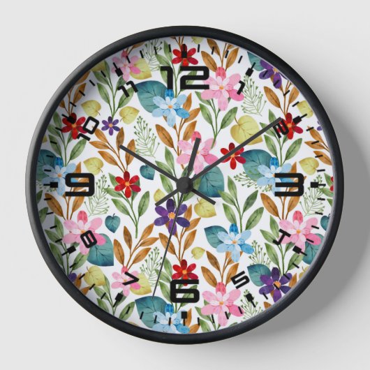 Blume für Aquarellfarben Muster-67666 Uhr (Vorderseite)