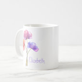 Blume für Aquarellfarben Personalisiert Kaffeetasse (Vorderseite Links)