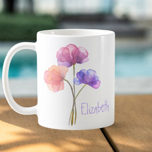 Blume für Aquarellfarben Personalisiert Kaffeetasse