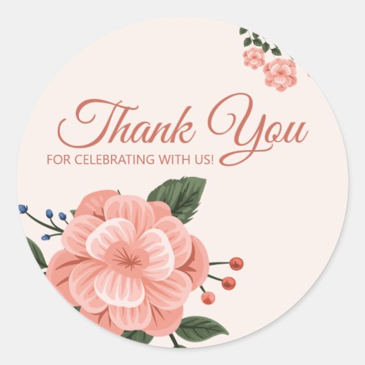 Blume für Aquarellfarben Runder Aufkleber (Vorderseite)