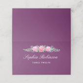 Blume für Aquarellfarben Tabellenname Dark Magenta Platzkarte (Außenseite Aufgefaltet)