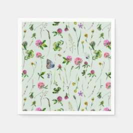 Blume für Aquarellfarben Wiesen grün Serviette