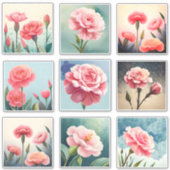 Blume für Aquarellkarnation Aufkleber (Vorderseite)