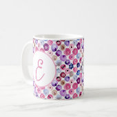 Blume für Aquarelltöne in Monogramm Kaffeetasse (Vorderseite Links)