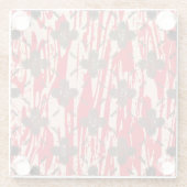 Blume für Beige, Tan und Rotes Muster Glasuntersetzer (Rückseite)