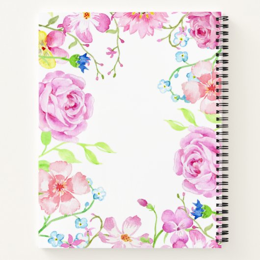 Blume für benutzerdefinierte Aquarellbilder Notizblock (Rückseite)