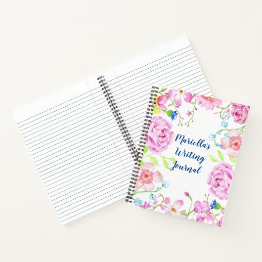 Blume für benutzerdefinierte Aquarellbilder Notizblock (Innenseite)