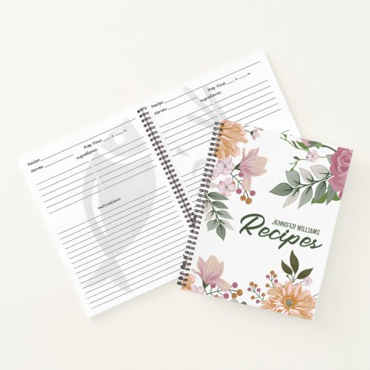 Blume für benutzerdefinierte Wasserfarben Notizblock (Innenseite)