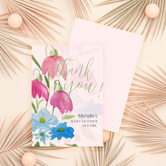 Blume für blaue Frühlingswasser Dankeskarte