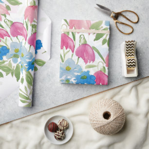 Blume für blaue Frühlingswasser Geschenkpapier