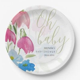 Blume für blaue Frühlingswasser Pappteller