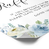 Blume für blaue und weiße Wasserfarben Windeln Poster (Ecke)