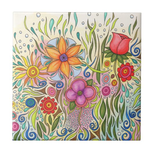 Blume für Blumendesign 12 Fliese (Vorderseite)