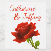 Blume für Blumenkohle Personalisierte Hochzeitsfei Weinetikett (Einzelnes Label)