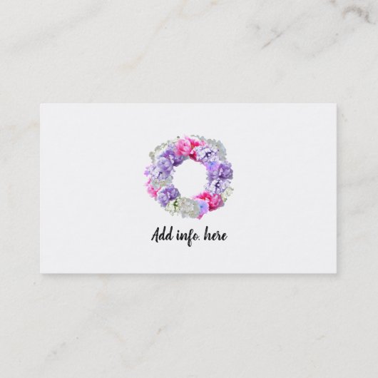 Blume für Blumenmuster Visitenkarte (Rückseite)