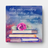 Blume für Bücher und Rosa - Sonderangebot Fotoplatte (Vorderseite)