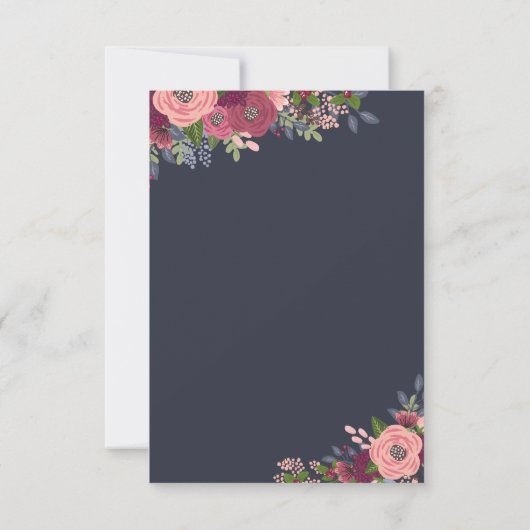 Blume für Burgund & Blush Einladung (Rückseite)