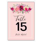 Blume für Cerealien | Rosa Tischnummer (Rückseite)