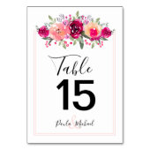 Blume für Cerealien | Rosa Tischnummer (Rückseite)