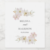 Blume für Creme und Wasserfarben Weinetikett (Einzelnes Label)