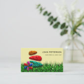 Blume für das Grass-Logo "Gartenbau" Visitenkarte (Stehend Vorderseite)