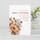 Blume für den Fall eines Geburtsjahrgangs Einladung (Stehend Vorderseite)