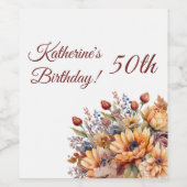 Blume für den Fall eines Geburtsjahrgangs Weinetikett (Einzelnes Label)