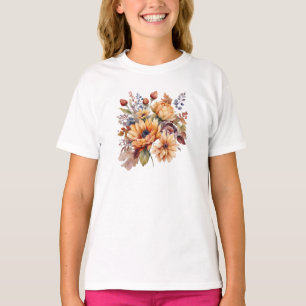 Blume für den Fall von Erntedank-Wasserfarbe T-Shirt