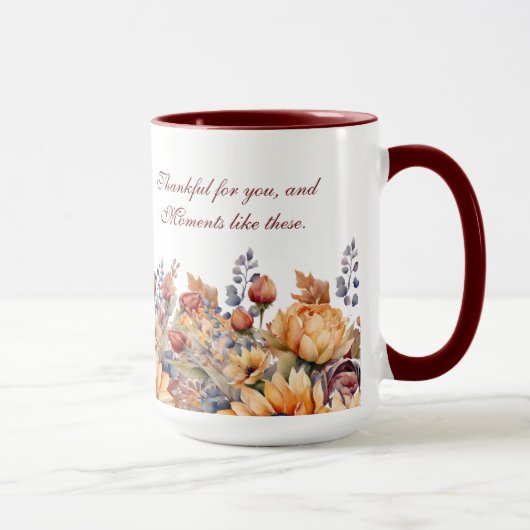 Blume für den Fall von Erntedank-Wasserfarbe Tasse (Rechts)