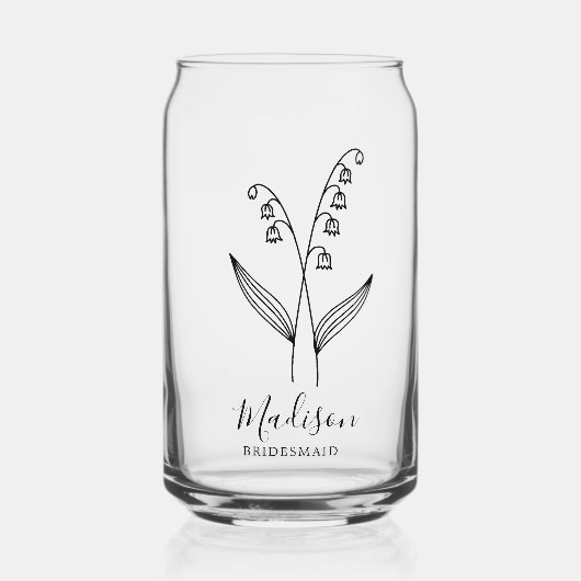 Blume für den Geburtsmonat, die Bridesmaid-Geschen Dosenglas (Vorderseite)