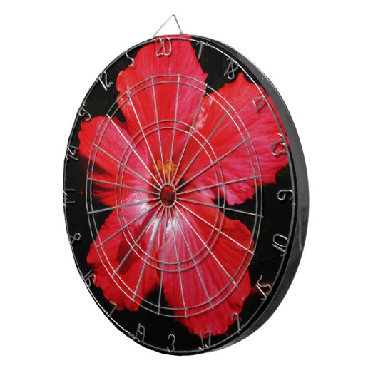 Blume für den roten Hibiskus in Rot Dartscheibe (Vorderseite rechts)