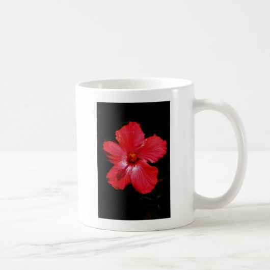 Blume für den roten Hibiskus in Rot Kaffeetasse (Rechts)