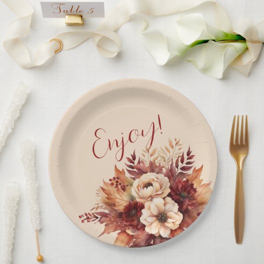 Blume für den Wasserfarbenfall - Genießen Pappteller (Hochzeit)