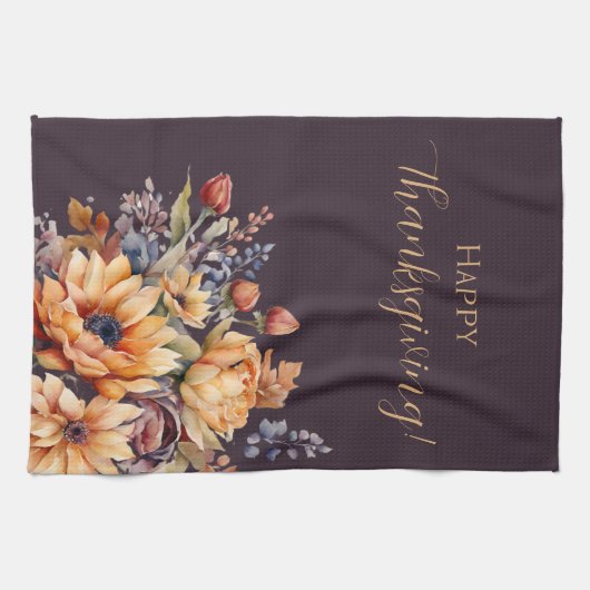 Blume für den Wasserfarbenfall - Lila- Geschirrtuch (Horizontal)