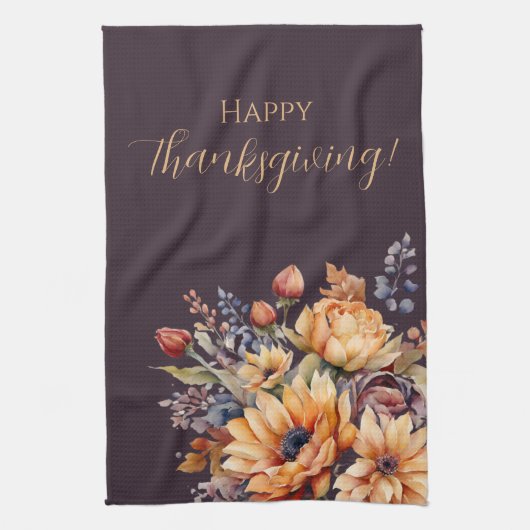 Blume für den Wasserfarbenfall - Lila- Geschirrtuch (Vertikal)