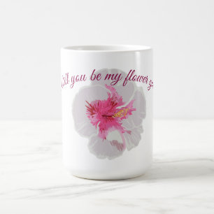 Blume für den weißen Hibiskus Kaffeetasse