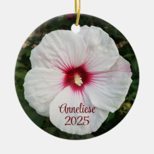 Blume für den weißen Hibiskus Keramik Ornament