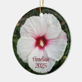 Blume für den weißen Hibiskus Keramik Ornament (Links)