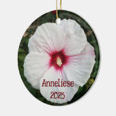 Blume für den weißen Hibiskus Keramik Ornament (Links)