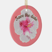 Blume für den weißen Hibiskus Keramik Ornament (Rechts)