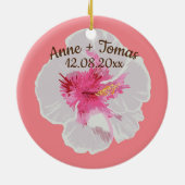 Blume für den weißen Hibiskus Keramik Ornament (Hinten)