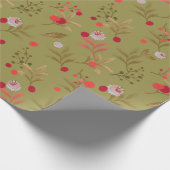 Blume für den Winter auf Grün Geschenkpapier (Ecke)