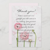 Blume für die Brauthochzeit Dankeschön-Karte Einladung (Vorne/Hinten)