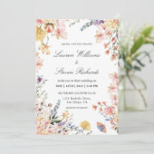 Blume für die Erwärmung in Weißrosa, Blaues Frühja Einladung (Stehend Vorderseite)