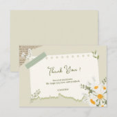 Blume für die Farbe Grün und Weiß Dankeskarte (Vorne/Hinten)